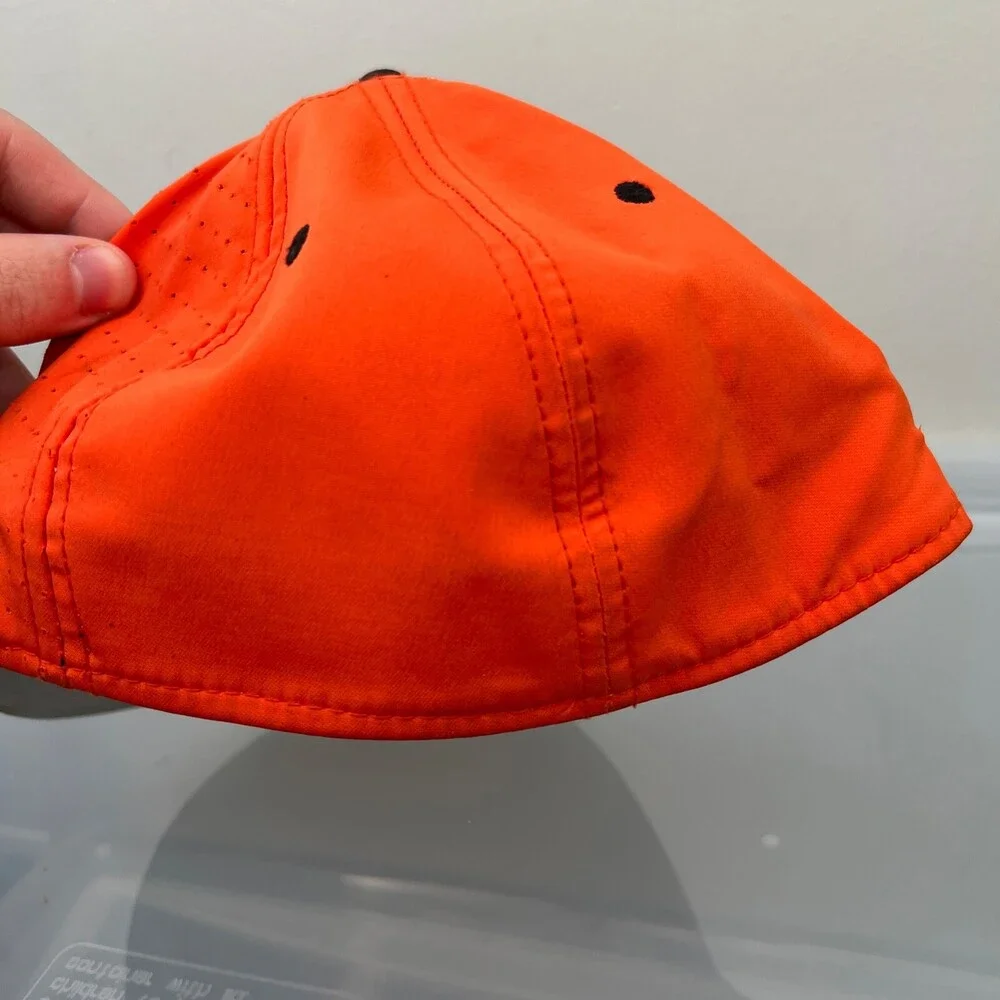 The Game Pro E‎ Hat Mens Medium Orange Baseball Cap Embroidered Logo Embroidered